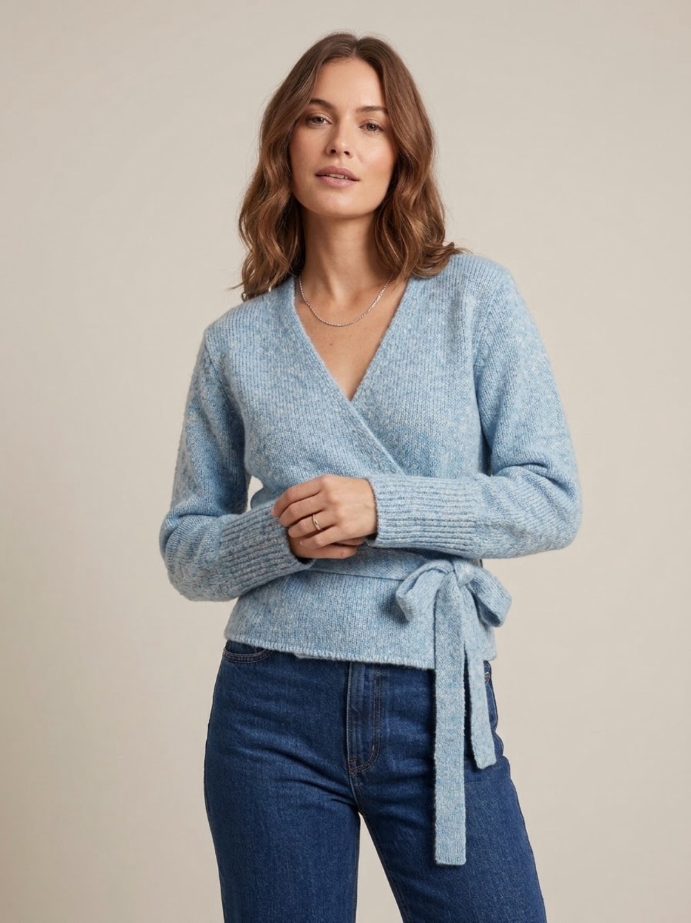 Emma Rothkopf baby alpaca Wrap Sweater Sustainable Deadstock Knit Cardigan